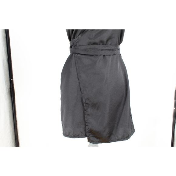 O Mighty Black Wrap Lingerie Babydoll Mini Dress Womens Size M Planets Solar - Picture 4 of 9